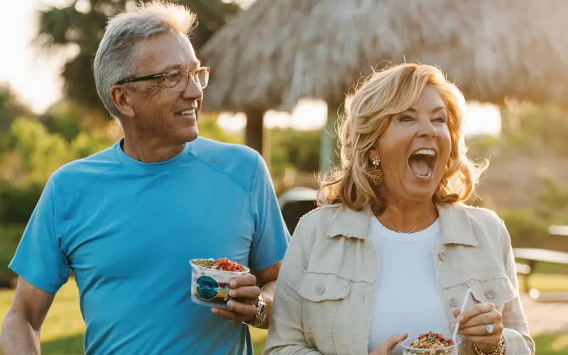 couple enjoys nautical bowls